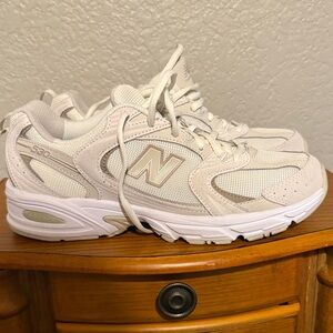New Balance Cream and White Athletic Shoes